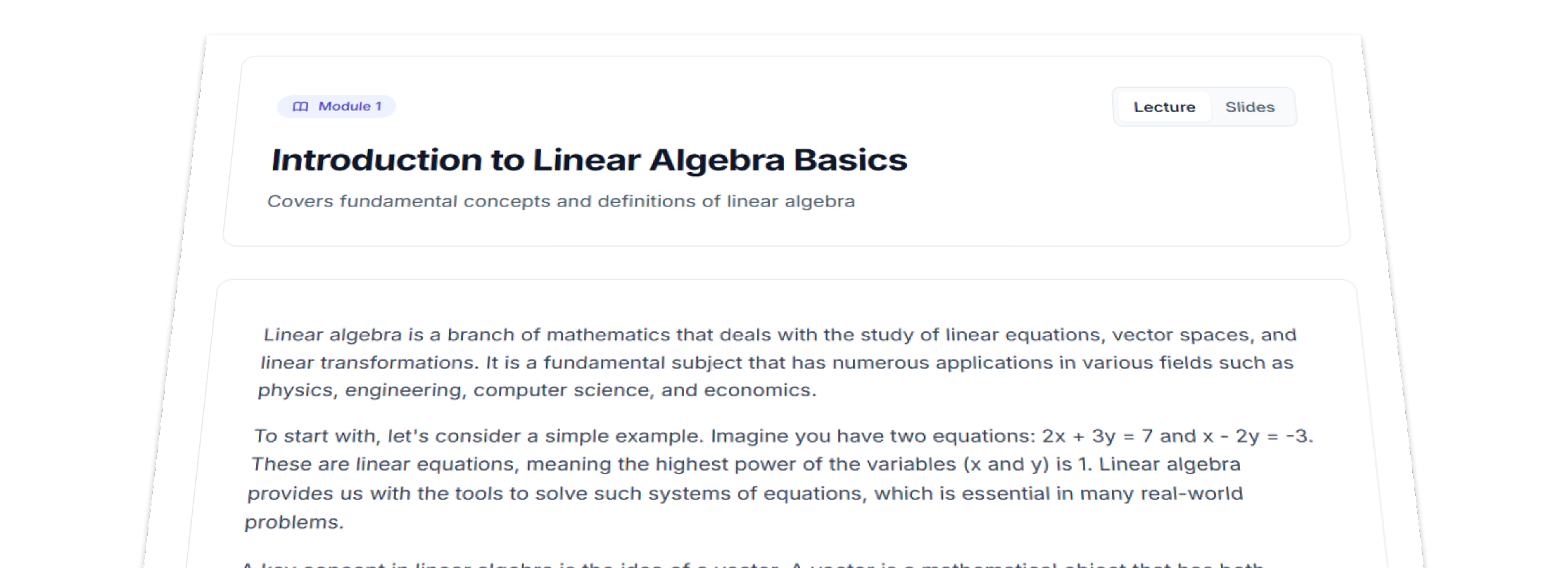 Lecture preview example